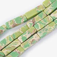 Synthetic Imperial Jasper Bead Strands, Dyed, Cuboid, Yellow Green, 12~13.5x4~4.5mm, Hole: 0.8mm, about 29pcs/strand, 14.96 inch~15.19 inch(38~38.6cm)(G-E508-02C)