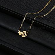 Alloy Letter Heart Pendant Necklaces for Women, Golden, Letter O, 15.75 inch(40cm)(WGBB55E-11)