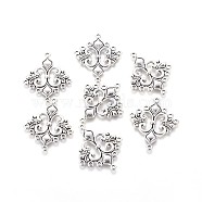 Tibetan Style Alloy Chandelier Component Links, Cadmium Free & Nickel Free & Lead Free, Rhombus, Antique Silver, 36x30x2mm, Hole: 1.5mm, about 360pcs/1000g(TIBEP-EA9734YKG-AS-FF)