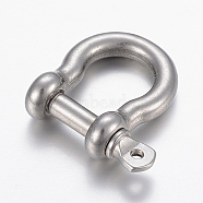 304 Stainless Steel D-Ring Anchor Shackle Clasps, Stainless Steel Color, 30x29mm, Hole: 2mm; Inner Diameter: 18x13.5mm(STAS-P198-11B)