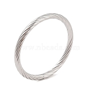 Non-Tarnish 304 Stainless Steel Twisted Ring Bangles for Women Men, Stainless Steel Color, Inner Diameter: 2-1/2 inch(6.45cm), 6.5mm(BJEW-Z064-01P)