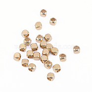 Brass Spacer Beads, Nickel Free, Cube, Raw(Unplated), 4x4mm, Hole: 2.5mm(KK-F713-20C-4x4mm)