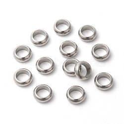 304 Stainless Steel Beads, Ring, 8x2.5mm, Hole: 5mm(X-STAS-E038-3)