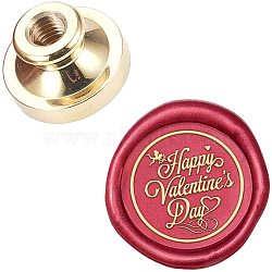 DIY Scrapbook, Brass Wax Seal Stamp Head, Word Happy Valentine's Day, Golden, 25x14mm(AJEW-WH0099-224)