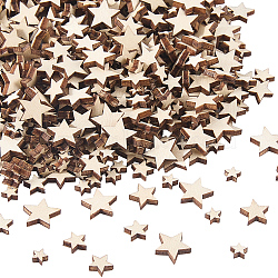 1000Pcs Undyed Natural Wood Beads, No Hole/Undrilled, Star, Blanched Almond, 5~13x5~13x2.5mm(WOOD-SC0002-33)