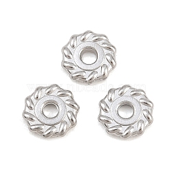 304 Stainless Steel Spacer Beads, Sun, Tarnish Free, Stainless Steel Color, 7x1mm, Hole: 1.6mm(SA-CBAC865-15P)