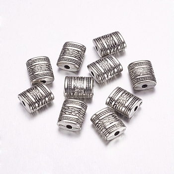 CCB Plastic Beads, Rectangle, Antique Silver, 12x10x5~5.5mm, Hole: 2mm