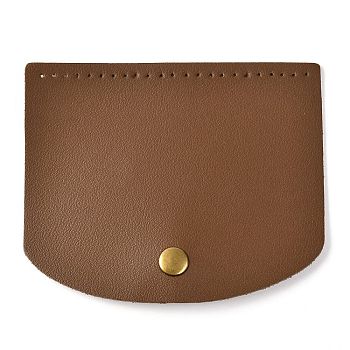 Imitation Leather Bag Cover, Rectangle with Round Corner & Alloy Brads, Bag Replacement Accessories, Light Brown, 10.1x12x0.15~0.95cm, Hole: 1mm