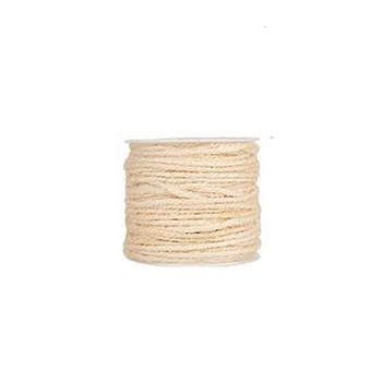 Jute Cord, Jute String, Jute Twine, for Jewelry Making, Floral White, 2mm, about 10.93 yards(10m)/roll