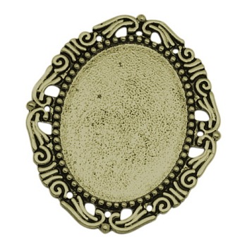 Alloy Cabochon Settings, DIY Material for Hair Accessories, Cadmium Free & Nickel Free & Lead Free, Antique Bronze, Size: about 54mm long, 45mm wide, 2mm thick, Tray: about 40mm inner long, 30mm inner wide