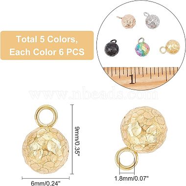 Unicraftale 30Pcs 5 Colors Ion Plating(IP) 304 Stainless Steel Charms(STAS-UN0027-57)-5