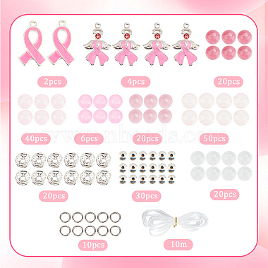 DIY Breast Cancer Awareness Bracelet Making Kit(DIY-SC0021-74)-2