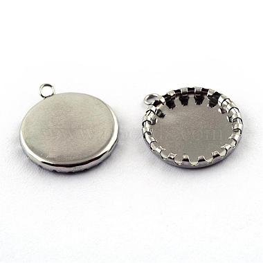 Stainless Steel Color Flat Round Stainless Steel Pendants