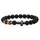 Bohemian Tiger Eye Stone Bracelet Cross Natural Stone Beads Vintage Matte Bead Bracelet(ZU3790-4)-1