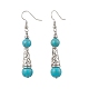 Brass Synthetic Turquoise Dangle Earrings(EJEW-JE06535-02)-3