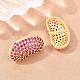 Brass Micro Pave Cubic Zirconia Stud Earrings(EJEW-K324-09G-02)-2