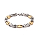 Placage sous vide 304 bracelet chaînes à maillons haricot en acier inoxydable(STAS-E160-09GP)-1
