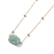 Natural Green Aventurine Raw Stone Pendant Necklace for Women(NJEW-JN03781-01)-1