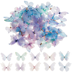 80Pcs 10 Colors Cloth Butterfly Ornament Accessories, Mixed Color, 30~50x48~50x0.1~2.5mm, 8pcs/style (DIY-CY0004-03)