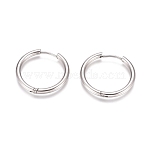 Tarnish Resistant 304 Stainless Steel Huggie Hoop Earrings, with 316 Surgical Stainless Steel Pin, Ring, Stainless Steel Color, 25x2.5mm, 10 Gauge, Pin: 0.9mm(EJEW-G272-01-20mm-P)