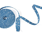 Polyester Ribbon, Flower Pattern, Denim, for Clothes Accessories, Light Steel Blue, 3/8 inch(10mm)(OCOR-TAC0003-04B-02)