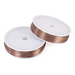 2 Rolls Baking Paint Iron Wire, Round, Coconut Brown, 0.5mm, 24 Gauge, about 262.47 Feet(80m)/Roll(MW-TA0001-05B-03)