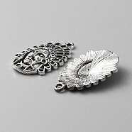 Tibetan Style Alloy Pendants, Chief Head Charm, Antique Silver, 30.5x19x4.5mm, Hole: 2mm(FIND-CJC0018-32AS)