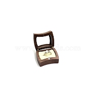 Wooden Ring Boxes, with Magnetic Clasp and Clear Window, Rectangle, White, 5x4.5cm(PW-WG40A1D-03)