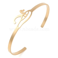 201 Stinless Steel God Eye of Horus Cuff Bangles for Women, Golden, Inner Diameter: 2-1/2 inch(6.3cm)(BJEW-P337-01G)