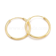 925 Sterling Silver Hoop Earrings, Ring, Real 18K Gold Plated, 24x1.7mm, Pin: 0.6mm(EJEW-H110-02G-B)