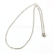 304 Stainless Steel Necklaces Women Cable Chain Necklaces, Stainless Steel Color, 14.9 inch(37.8cm)(X-NJEW-C079-01A)