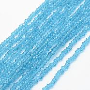 Transparent Glass Beads Strands, Faceted, Rondelle, Light Sky Blue, 2.5x1.5mm, Hole: 0.5mm, about 197~201pcs/strand, 12.9 inch(33cm)(EGLA-J144-NA02)