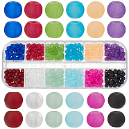Elite 480pcs 12 Colors Transparent Frosted Glass Beads Strands, Round, for Beading Jewelry Making, Mixed Color, 4mm, Hole: 1.1~1.6mm, about 40pcs/color(GLAA-PH0002-44)