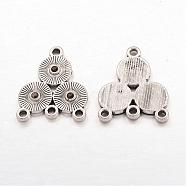 Alloy Rhinestone Connector Settings, Lead Free and Cadmium Free, Flat Round, Antique Silver, 23x19x2mm, Hole: 1mm, Fit for 1.2mm Rhinestone(EA10684Y)