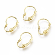 Brass Leverback Earring Findings, Real 24K Gold Plated, 16.5x11x3mm, Pin: 0.6x0.8mm(X-KK-Z007-26G)