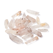 Natural Quartz Crystal Pointed Beads, No Hole/Udrilled, Hexagonal Prisms, 24~45.5x9.5~13.5x6~9mm, about 100pcs/400g(G-XCP0009-10)