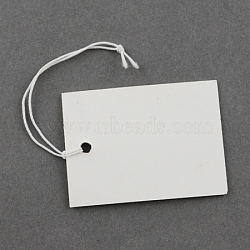 Paper Price Cards, Can be tied on the products, Rectangle, White, 40x30x0.3mm(X-CDIS-S023-20)