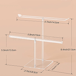 2-Tier Acrylic Headband Holders, Jewelry Headband Display Organizer for Girl Women, Clear, Finish Product: 11.5x14.5x21.5cm(PW-WG21067-03)