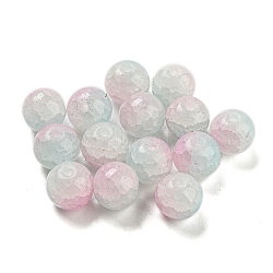 Transparent Spray Painting Crackle Glass Beads, Round, Honeydew, 10mm, Hole: 1.6mm, 200pcs/bag(GLAA-L046-01A-03)