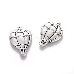 Tibetan Style Zinc Alloy Pendants, Hot Air Balloon, Antique Silver, 25x17x2.5mm, Hole: 1.2mm(PALLOY-L217-006AS)