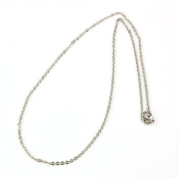 304 Stainless Steel Necklaces Women Cable Chain Necklaces, Stainless Steel Color, 14.9 inch(37.8cm)