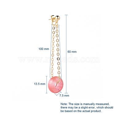 Natural & Synthetic Gemstone Dangle Stud Earrings(EJEW-JE03730)-4