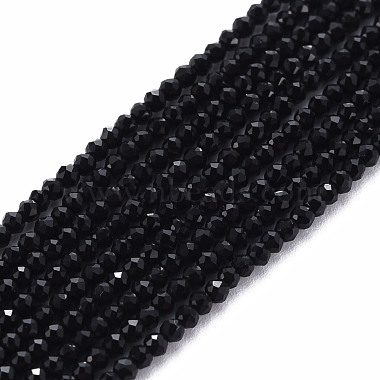 Black Rondelle Glass Beads