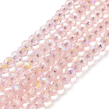 6mm Pink Rondelle Glass Beads