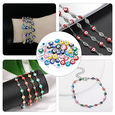SUPERFINDINGS 48Pcs 8 Colors 925 Sterling Silver Plated Brass Enamel Connector Charms(FIND-FH0004-07)-5