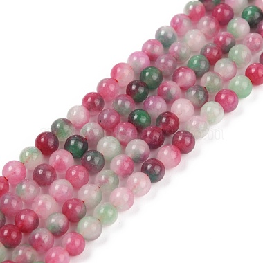 Colorful Round White Jade Beads