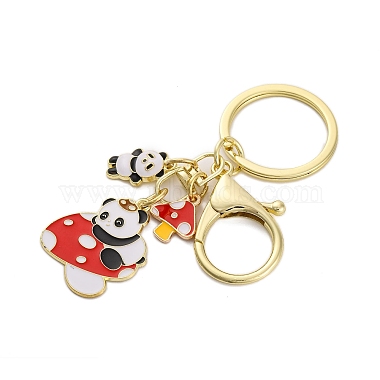 Rack Plating Panda Zinc Alloy Enamel Pendant Keychain(KEYC-G064-01F)-2