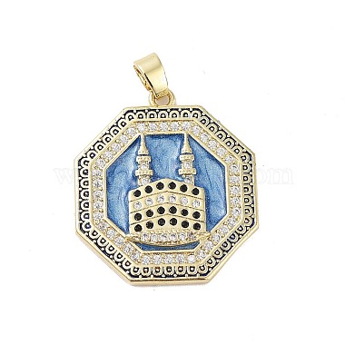 Placage de crémaillère en laiton micro pavé pendentifs en zircone cubique claire(KK-H474-22G)-2