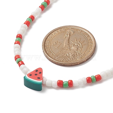 Summer Theme Handmade Polymer Clay Fruit Bead Necklaces(NJEW-JN04157)-6