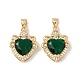 Brass Micro Pave Green Cubic Zirconia Pendants(KK-G415-35G)-2